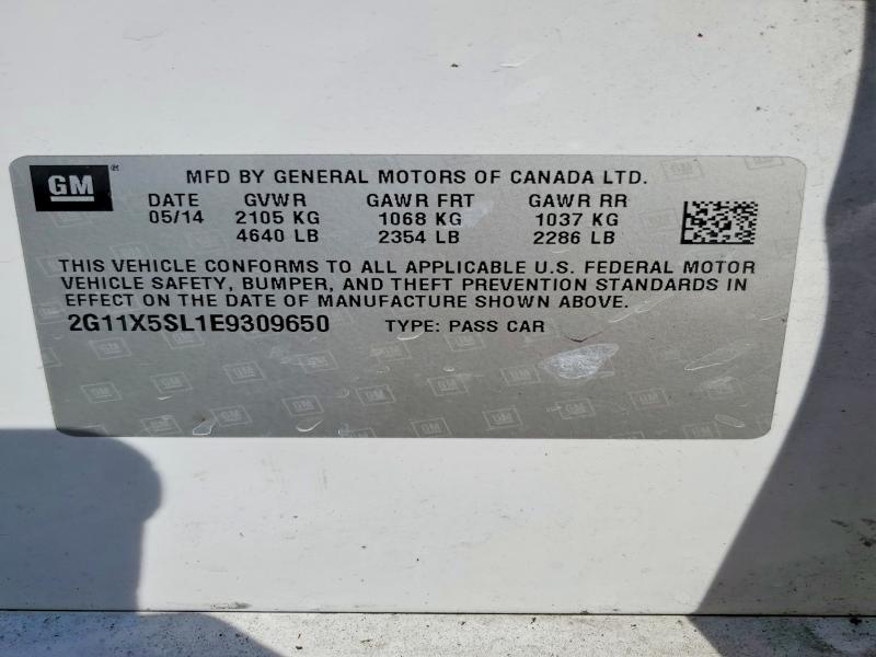 Aukcja sprzedaży 2014 Chevrolet Impala, vin: 2G11X5SL1E9309650, numer aukcji: 68331446