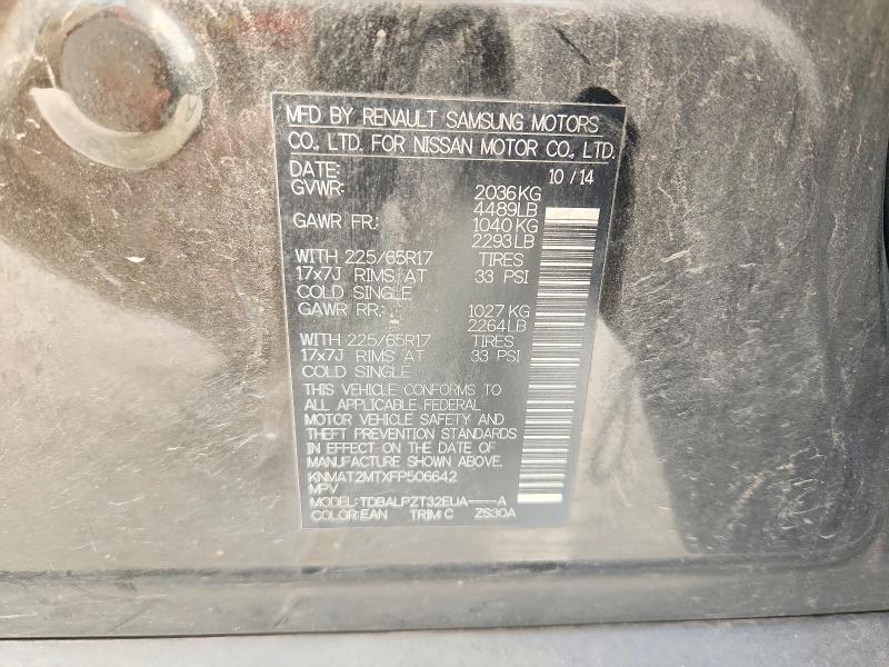 66822516 :رقم المزاد ، KNMAT2MTXFP506642 vin ، 2015 Nissan Rogue مزاد بيع