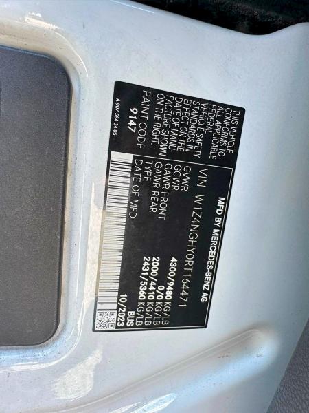 2024 Mercedes-benz Sprinter მანქანა იყიდება აუქციონზე, vin: W1Z4NGHY0RT164471        , აუქციონის ნომერი: 69357056