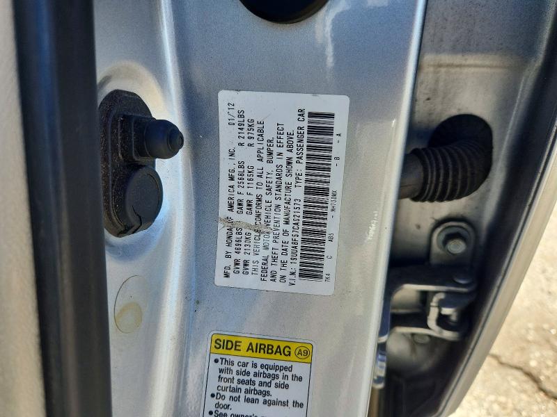 69053126 :رقم المزاد ، 19UUA8F57CA021573         vin ، 2012 Acura Tl مزاد بيع