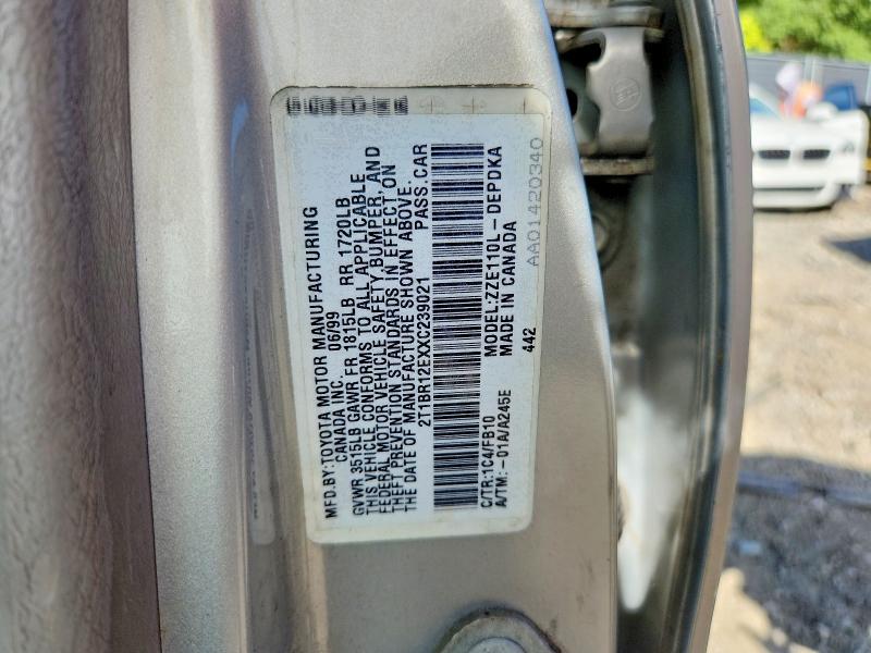 Продажа на аукционе авто 1999 Toyota Corolla, vin: 2T1BR12EXXC239021, номер лота: 70557956