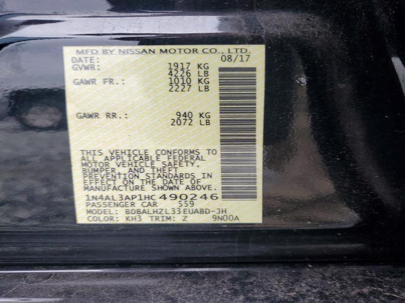 Aukcja sprzedaży 2017 Nissan Altima, vin: 1N4AL3AP1HC490246, numer aukcji: 69499406
