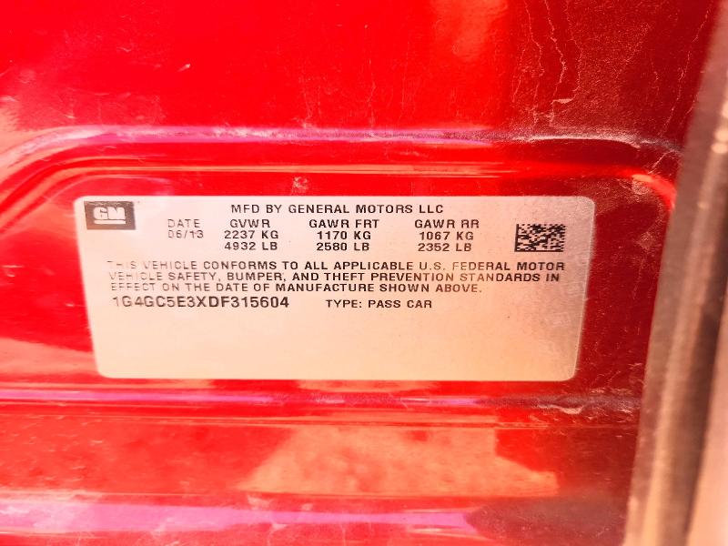 Aukcja sprzedaży 2013 Buick Lacrosse, vin: 1G4GC5E3XDF315604, numer aukcji: 67984886