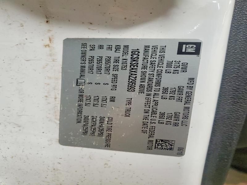 68690486 :رقم المزاد ، 1GCSKSEAXAZ295993 vin ، 2010 Chevrolet Silverado مزاد بيع