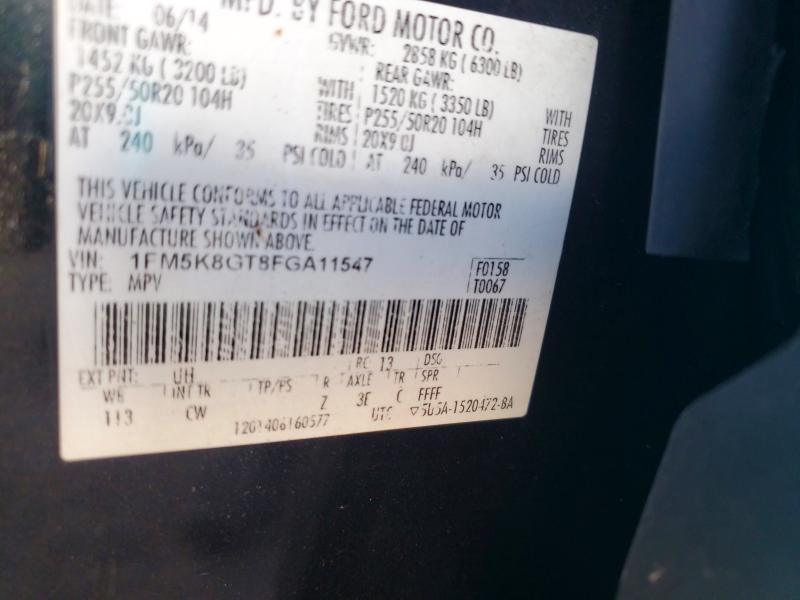 Aukcja sprzedaży 2015 Ford Explorer, vin: 1FM5K8GT8FGA11547, numer aukcji: 69401176