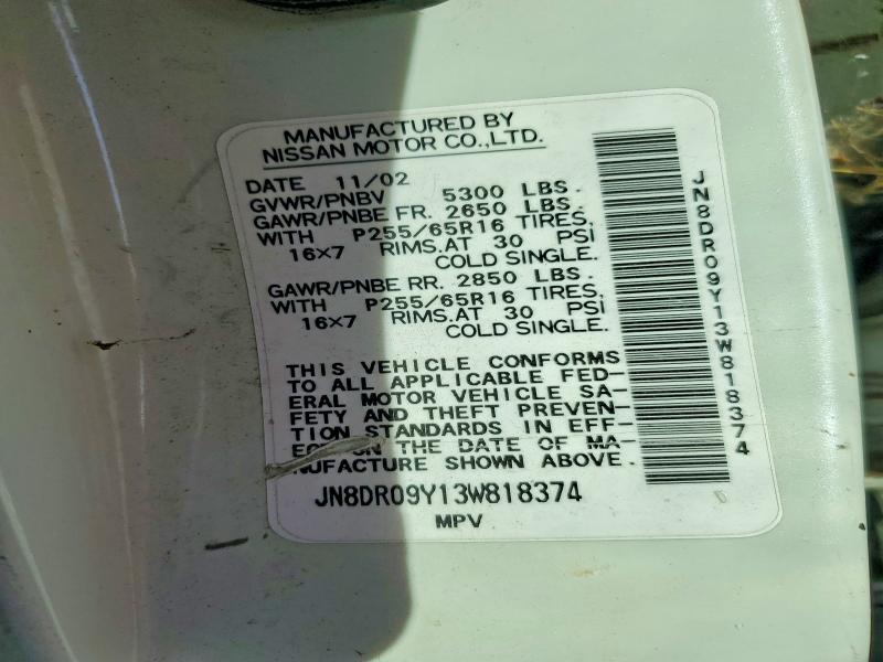 Продажа на аукционе авто 2003 Nissan Pathfinder, vin: JN8DR09Y13W818374, номер лота: 70908596