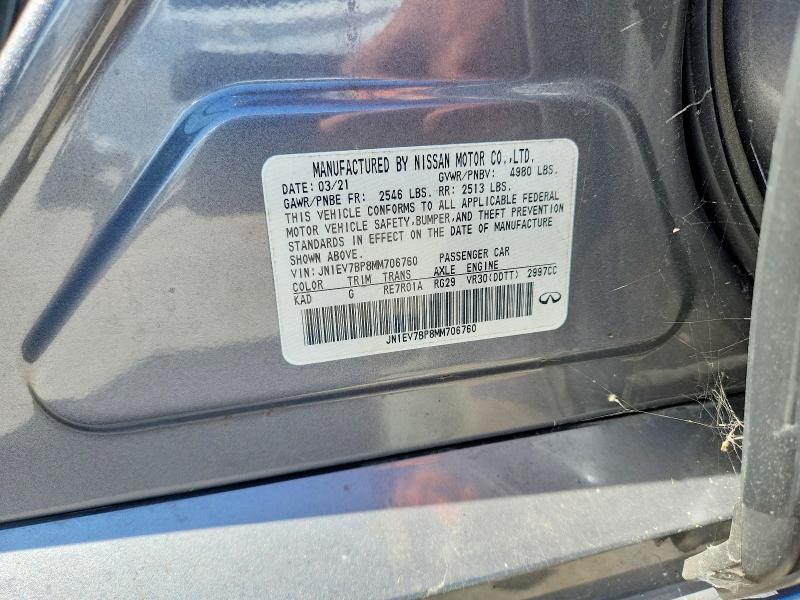 Aukcja sprzedaży 2021 Infiniti Q50, vin: JN1EV7BP8MM706760, numer aukcji: 68827466