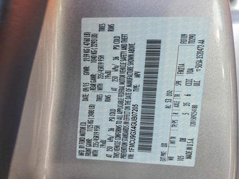 Aukcja sprzedaży 2016 Ford Escape, vin: 1FMCU9GX4GUB07205, numer aukcji: 68512126