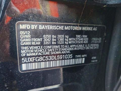 Продаж на аукціоні авто 2013 Bmw X6, vin: 5UXFG8C53DL591035, номер лоту: 68146396