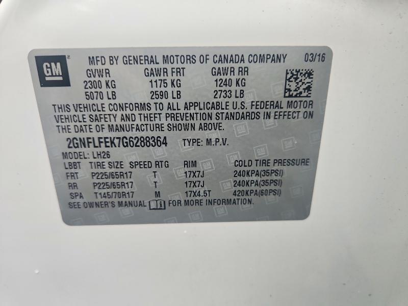 Продажа на аукционе авто 2016 Chevrolet Equinox, vin: 2GNFLFEK7G6288364, номер лота: 69790916