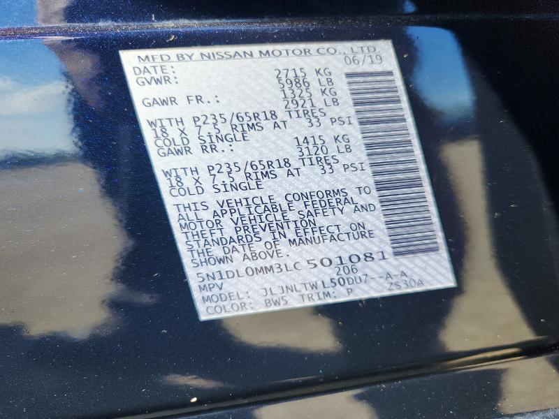 67680896 :رقم المزاد ، 5N1DL0MM3LC501081 vin ، 2020 Infiniti Qx60 مزاد بيع