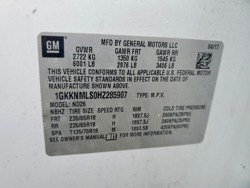 Продажа на аукционе авто 2017 Gmc Acadia, vin: 1GKKNMLS0HZ285907, номер лота: 67459066