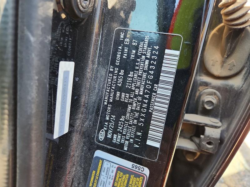 68009346 :رقم المزاد ، 5XXGN4A70FG432324 vin ، 2015 Kia Optima مزاد بيع