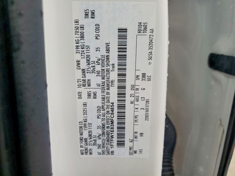 Продажа на аукционе авто 2021 Ford F150, vin: 1FTFW1E83MFC84854, номер лота: 69685206