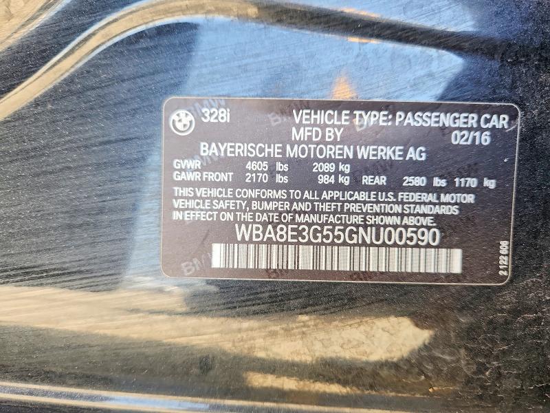 Aukcja sprzedaży 2016 Bmw 328, vin: WBA8E3G55GNU00590, numer aukcji: 70127026