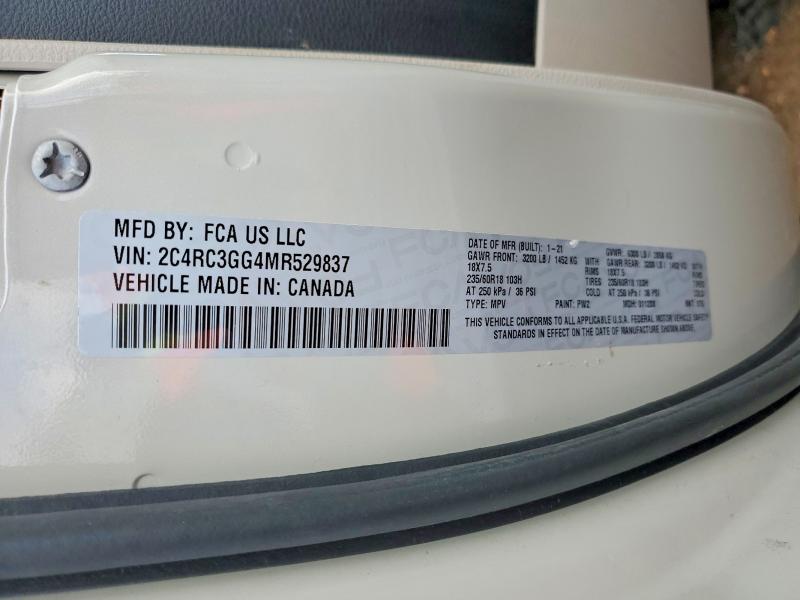 Продажа на аукционе авто 2021 Chrysler Pacifica, vin: 2C4RC3GG4MR529837, номер лота: 70052336