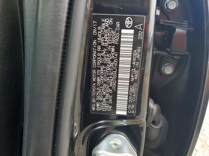 Продаж на аукціоні авто 2018 Toyota Prius C, vin: JTDKDTB34J1605141, номер лоту: 69202656