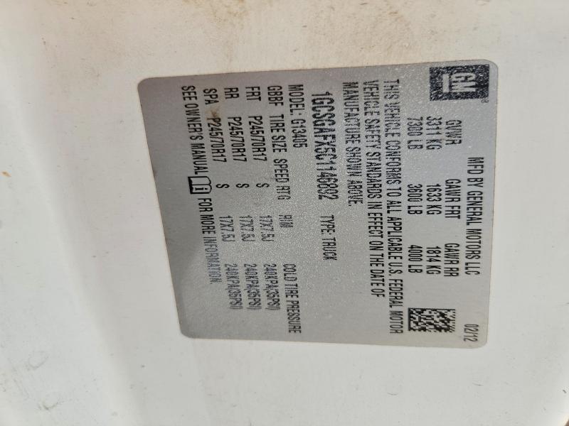 69521816 :رقم المزاد ، 1GCSGAFX5C1146892 vin ، 2012 Chevrolet Express G1500 مزاد بيع