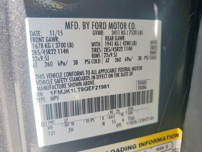 Aukcja sprzedaży 2016 Ford Expedition, vin: 1FMJK1LT9GEF21981, numer aukcji: 67719746