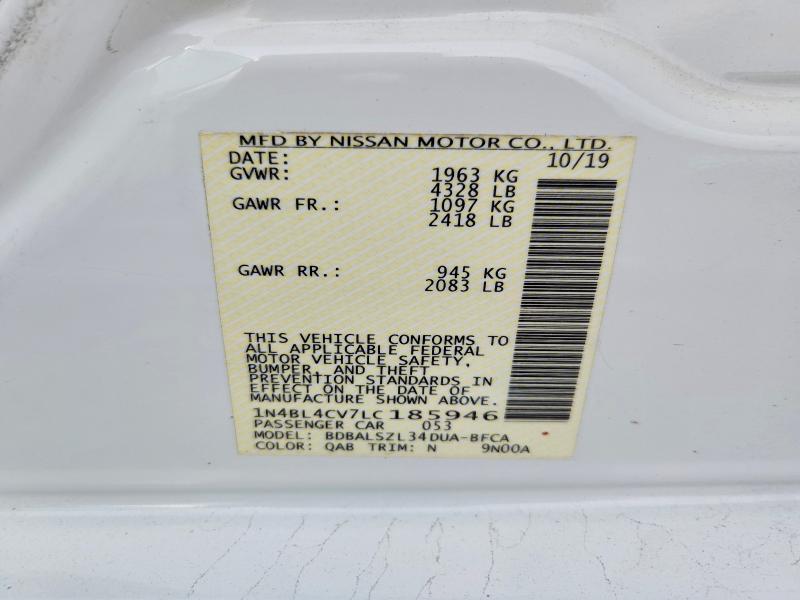 Aukcja sprzedaży 2020 Nissan Altima, vin: 1N4BL4CV7LC185946, numer aukcji: 68004016