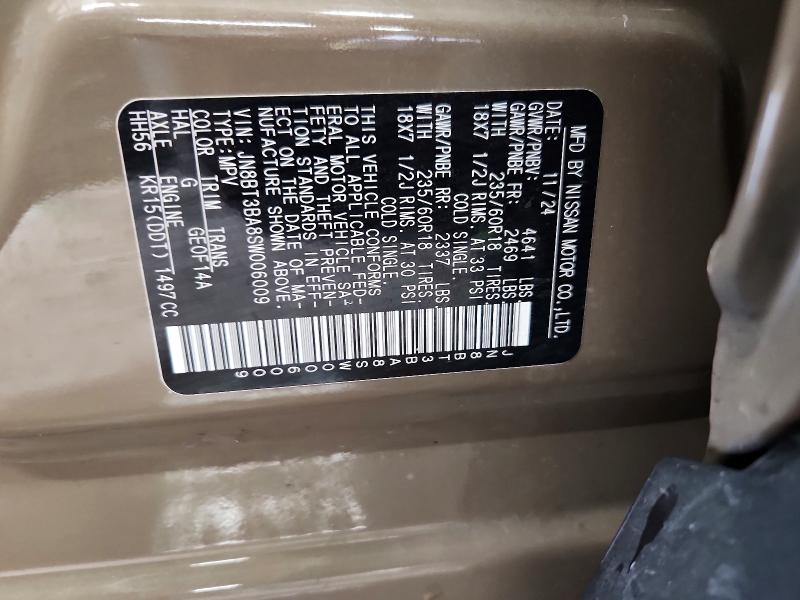 71255656 :رقم المزاد ، JN8BT3BA8SW006009 vin ، 2025 Nissan Rogue مزاد بيع