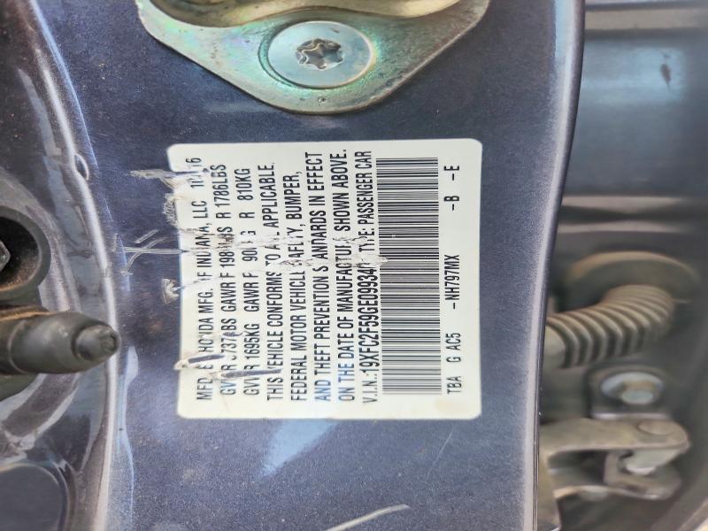 69746436 :رقم المزاد ، 19XFC2F59GE099340 vin ، 2016 Honda Civic مزاد بيع