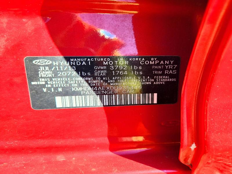 Aukcja sprzedaży 2013 Hyundai Elantra, vin: KMHDH4AEXDU935449, numer aukcji: 70720636