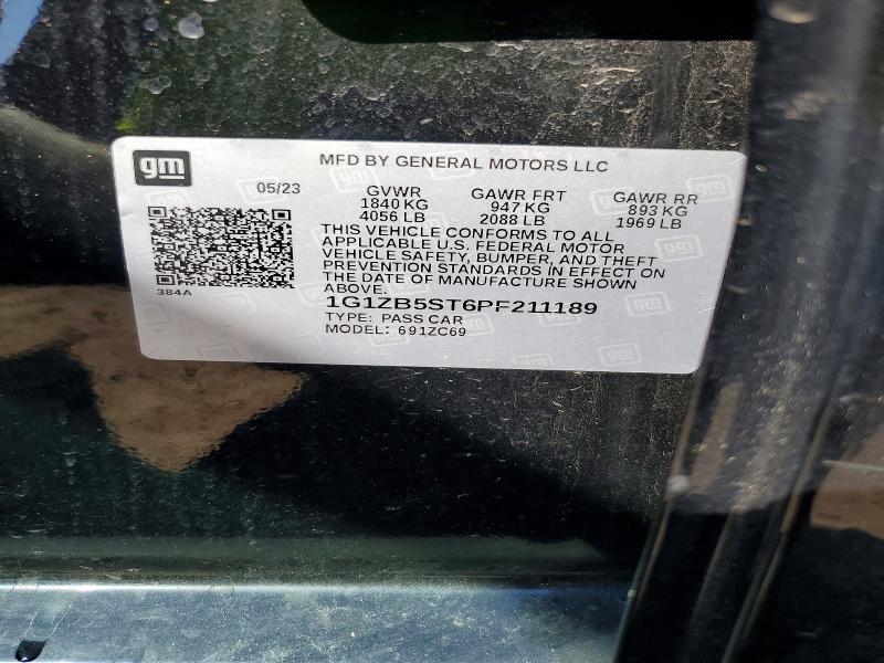 67171566 :رقم المزاد ، 1G1ZB5ST6PF211189 vin ، 2023 Chevrolet Malibu مزاد بيع