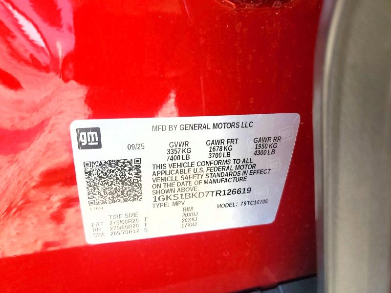 Продажа на аукционе авто 2026 Gmc Yukon, vin: 1GKS1BKD7TR126619, номер лота: 69333806