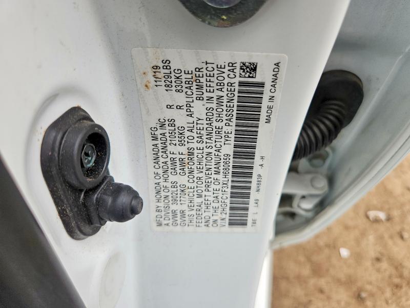 Продаж на аукціоні авто 2020 Honda Civic, vin: 2HGFC1F3XLH680659, номер лоту: 70689076