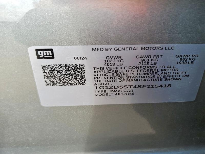 Aukcja sprzedaży 2025 Chevrolet Malibu, vin: 1G1ZD5ST4SF115418, numer aukcji: 69163276