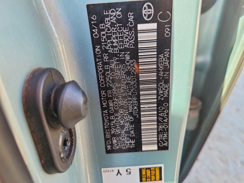 Продажа на аукционе авто 2016 Toyota Prius, vin: JTDKBRFU7G3012933, номер лота: 70629126