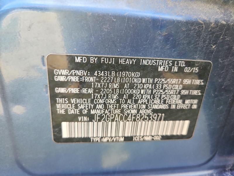 2015 Subaru Xv Crosstrek მანქანა იყიდება აუქციონზე, vin: JF2GPACC4F8253971, აუქციონის ნომერი: 67141046