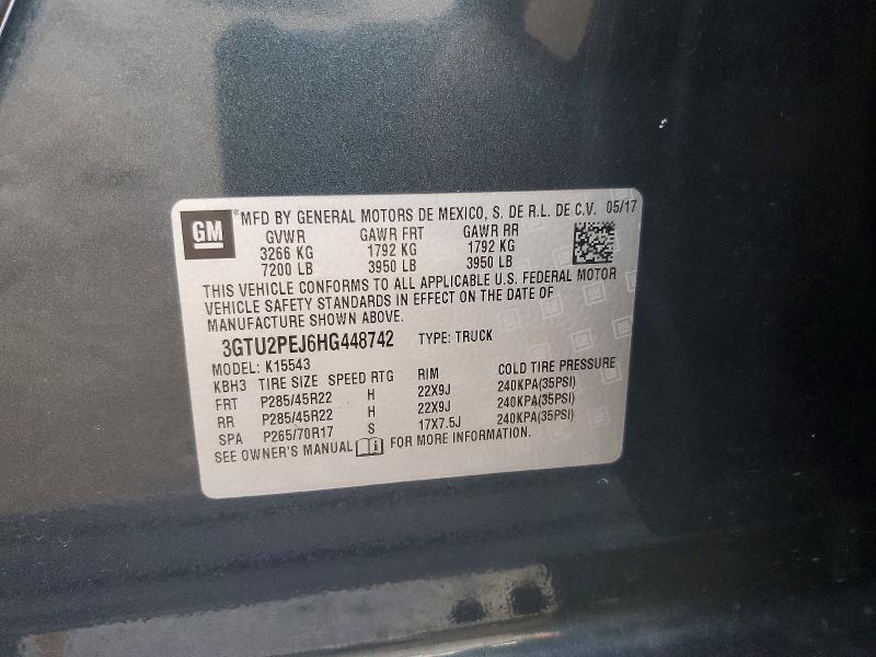 67827226 :رقم المزاد ، 3GTU2PEJ6HG448742 vin ، 2017 Gmc Sierra مزاد بيع