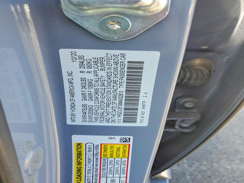 2021 Honda Accord მანქანა იყიდება აუქციონზე, vin: 1HGCV2F39MA002813, აუქციონის ნომერი: 68954046