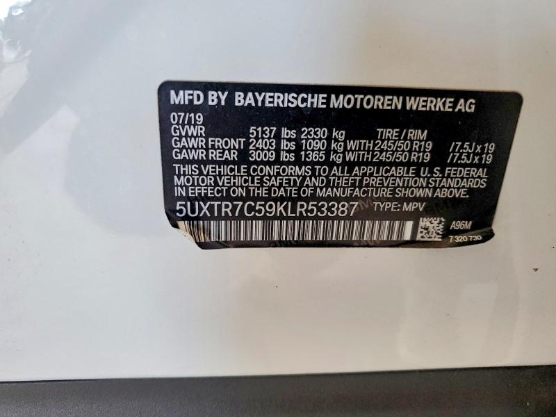 Продаж на аукціоні авто 2019 Bmw X3, vin: 5UXTR7C59KLR53387, номер лоту: 68299436