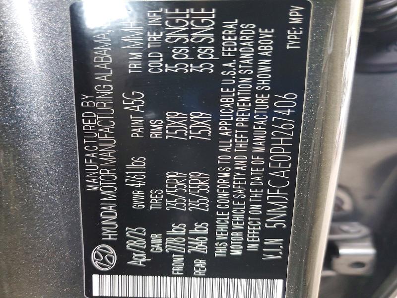 Продажа на аукционе авто 2023 Hyundai Tucson, vin: 5NMJFCAE0PH267406, номер лота: 59645386