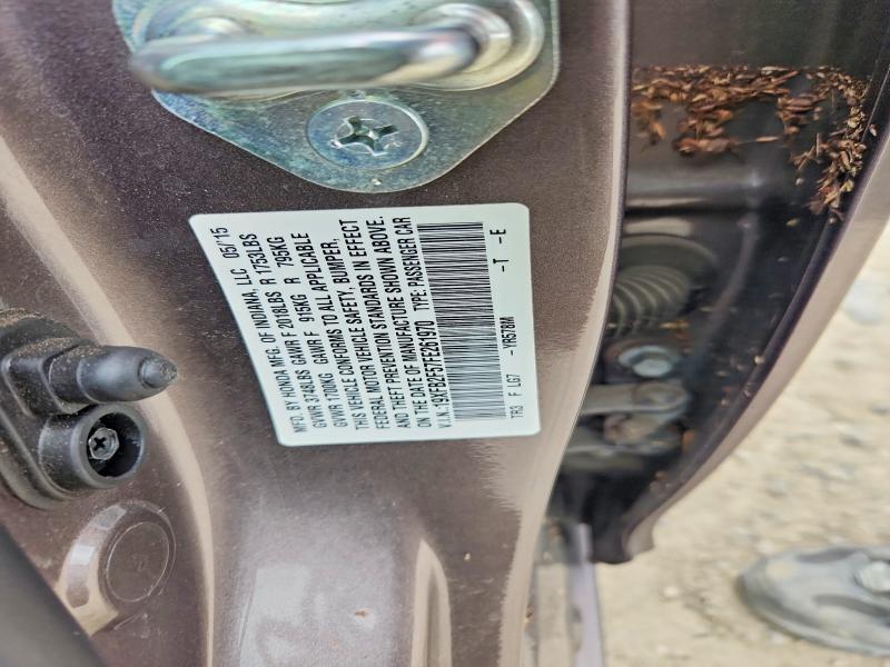 70597076 :رقم المزاد ، 19XFB2F57FE261970 vin ، 2015 Honda Civic مزاد بيع