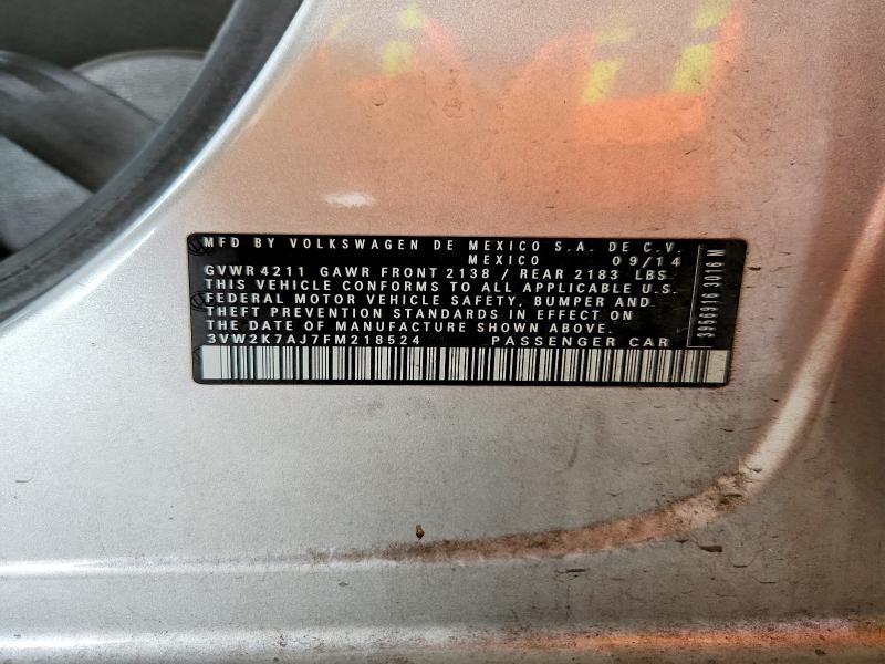 Aukcja sprzedaży 2015 Volkswagen Jetta, vin: 3VW2K7AJ7FM218524, numer aukcji: 69167106