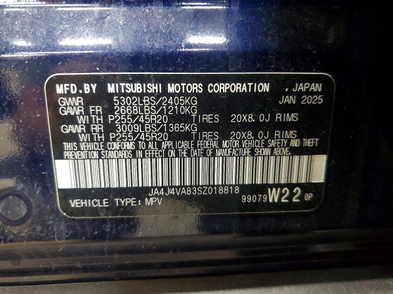 Aukcja sprzedaży 2025 Mitsubishi Outlander, vin: JA4J4VA83SZ018818, numer aukcji: 69525996
