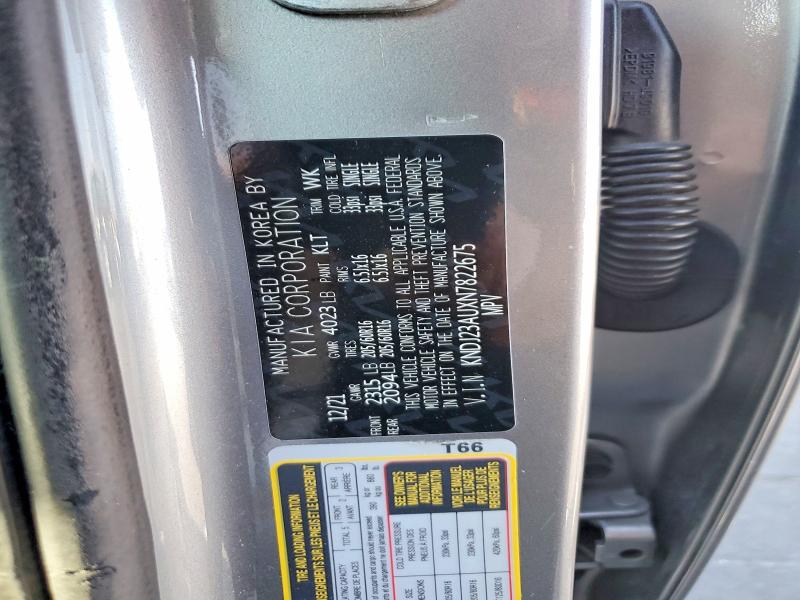 68858326 :رقم المزاد ، KNDJ23AUXN7822675 vin ، 2022 Kia Soul مزاد بيع