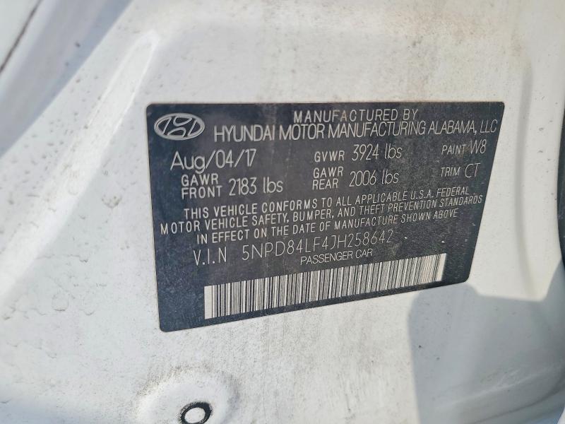 2018 Hyundai Elantra მანქანა იყიდება აუქციონზე, vin: 5NPD84LF4JH258642, აუქციონის ნომერი: 70654446
