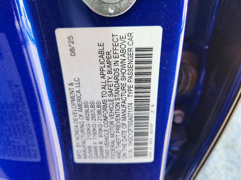 Продаж на аукціоні авто 2025 Honda Accord, vin: 1HGCY2F76SA071174, номер лоту: 68954056