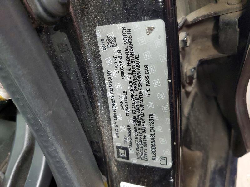 2020 Chevrolet Spark მანქანა იყიდება აუქციონზე, vin: KL8CB6SA3LC413378, აუქციონის ნომერი: 69104436