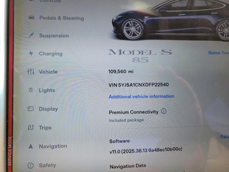 67751846 :رقم المزاد ، 5YJSA1CNXDFP22540 vin ، 2013 Tesla Model S مزاد بيع