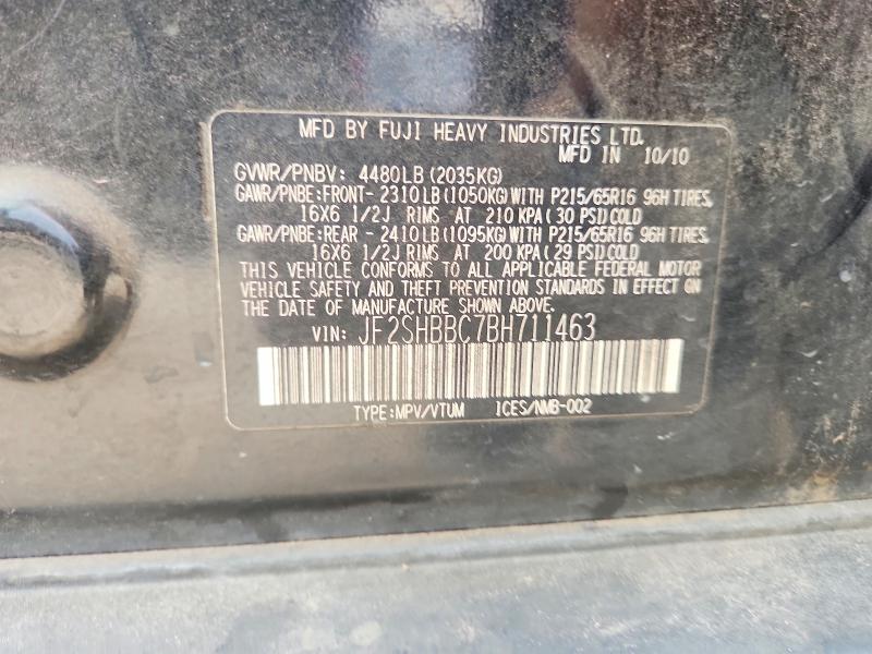 Продажа на аукционе авто 2011 Subaru Forester, vin: JF2SHBBC7BH711463, номер лота: 63380826