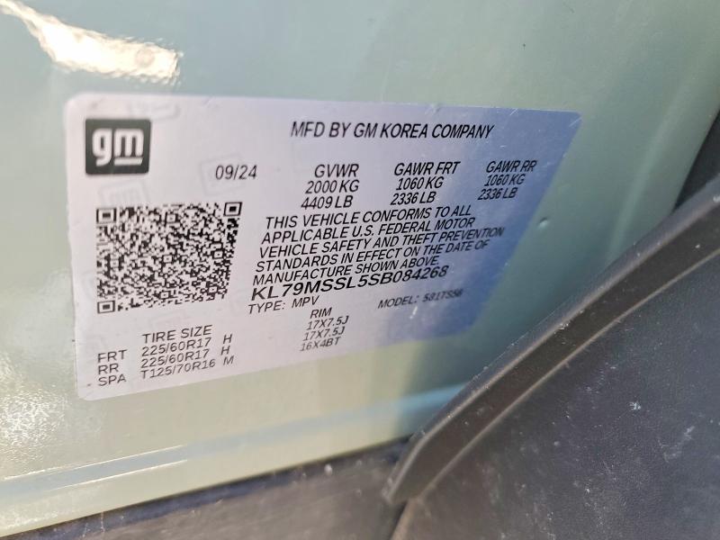 2025 Chevrolet Trailblazer მანქანა იყიდება აუქციონზე, vin: KL79MSSL5SB084268, აუქციონის ნომერი: 70712826