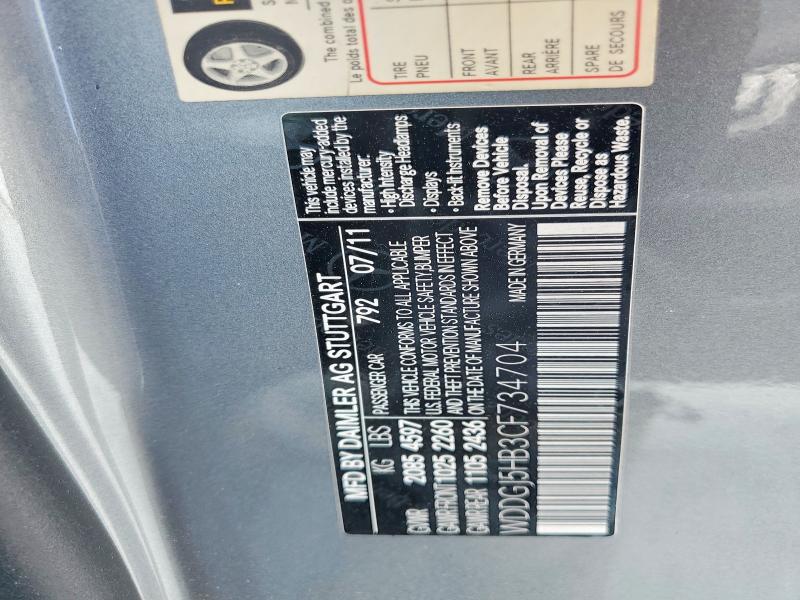 Aukcja sprzedaży 2012 Mercedes-benz C, vin: WDDGJ5HB3CF734704, numer aukcji: 70509876