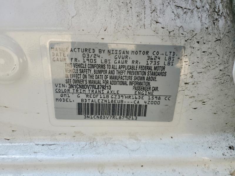 Продажа на аукционе авто 2024 Nissan Versa, vin: 3N1CN8DV7RL879213, номер лота: 69601676
