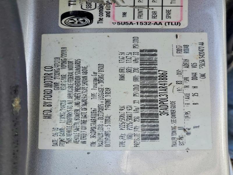 Продаж на аукціоні авто 2010 Ford Fusion, vin: 3FADP0L31AR418867, номер лоту: 68332466